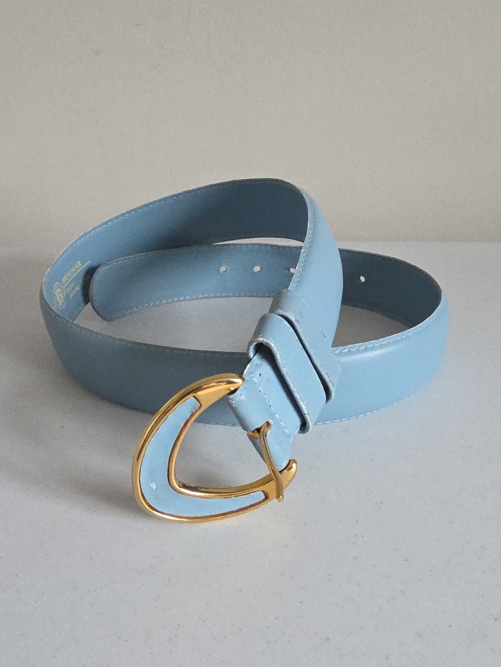 BRAEMAR by Jeremy Scott Genuine Leather Belt Blue Sz M